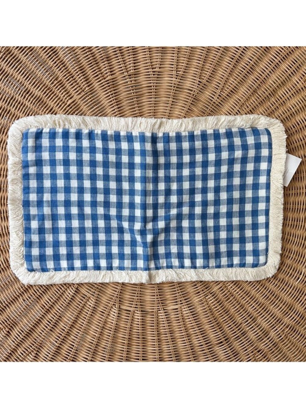 Serena & Lily Petite Gingham Pillow Cover (SAMPLE/NO TAGS) (12”x21”)-French Blue